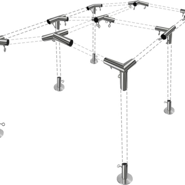 6 Leg Carport Frame Only Kit (Pipes & Canopy Not Included) Fits Cars, Boats, Trucks, and Motorcycles
