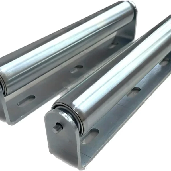 2-Pack 10" Galvanized Steel Conveyor Rollers with Brackets Versatile Support Rollers